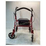Red Bayada Rollator Walker with Seat and Storage