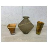 Three Decorative Glass Vases