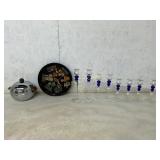 Barware Set with Ice Bucket, Tray, and Glasses