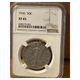 1936 Walking Liberty Half Dollar XF45