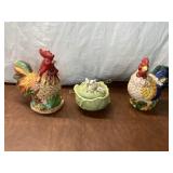 Three Ceramic Lidded Containers