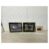 3 Framed Artworks, Mixed Media