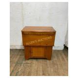 Wooden Storage Bench with Drawer and Door