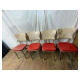 Four Mid-Century Vinyl Dining Chairs