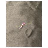 10k White Gold Pendant with White and Red Sapphire