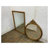 Two Gilded Wall Mirrors with Ornate Frames