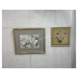 Framed Floral Prints Including Barbara Mock Signed