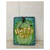Metal Wall Hanging with Green Pumpkin Design