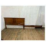 Wooden Full Bed Frame with Headboard and Rails