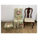 Chairs with Floral Upholstery and Cushion