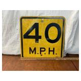 Vintage Reflective Speed Limit Sign