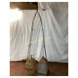 Decorative Birdcage, Lantern, and Metal Stand Set