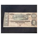 Confederate States of America $10 Note, 1864