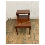 Two-Tier Wooden Side Table with Curved Supports