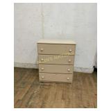 Four-Drawer Wooden Chest with Cream Finish