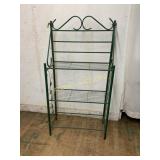 Green Metal Bakerï¿½s Rack with Decorative Vines
