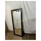 Rectangular Full-Length Mirror with Dark Wood Fram