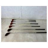 6 Vintage Wood-Head Golf Clubs