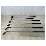 Six Golf Clubs with Mixed Brands