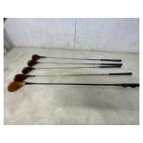 Five Vintage Wood Golf Clubs