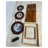 Decorative Lot with Iron, Wall Art, and Frames