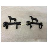 Cast Iron Dog and Bone Wall Hooks