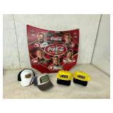 Coca-Cola Racing Display and Four Caps