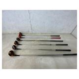 6 Vintage Wood Golf Clubs