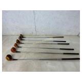 6 Vintage-Style Wooden Golf Clubs