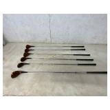 6 Wooden-Head Golf Clubs