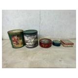 5 Decorative Tin Containers