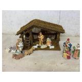 Nativity Scene Set with Figures and Manger