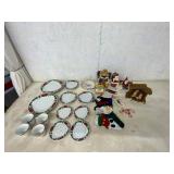 Holiday Dinnerware and Christmas Decorations Lot
