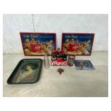 Coca-Cola Memorabilia Collection with Metal Trays