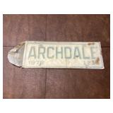 1976 Archdale License Plate