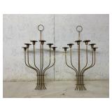 Brass Candelabras with Eight Arms Each