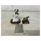 Wildlife Statue, Horse Figurine, and Flask