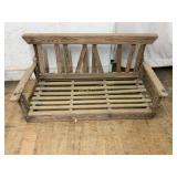 Wooden Slatted Hanging Porch Swing
