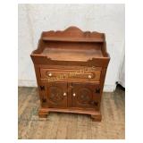 Pine Wood Washstand with Drawer and Cabinet
