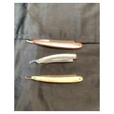 Three Straight Razors, Varied Handles