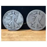 1942 and Unknown Date Silver Walking Liberty Half