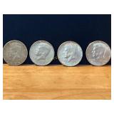 Fourï¿½ Silver Kennedy Half Dollars 40% Silver
