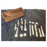 18 Digital Watches with Wooden Box