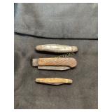 Three Folding Pocket Knives