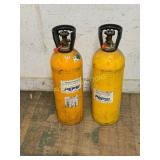 Two Yellow Gas Cylinders with Valves