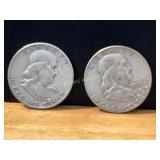 1951 and 1963D Franklin Silver Half Dollars