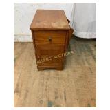 Wooden Side Table with Drawer and Cabinet