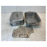 Aluminum Roasting Pan With Perforated Rack