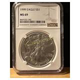 1999 NGC MS69 American Silver Eagle