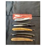 5 Straight Razors with Various Handles